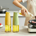 Transparent Glass Oil Bottle Automatic Opening Vegetable Oil Pot Creative Seasoning Storage