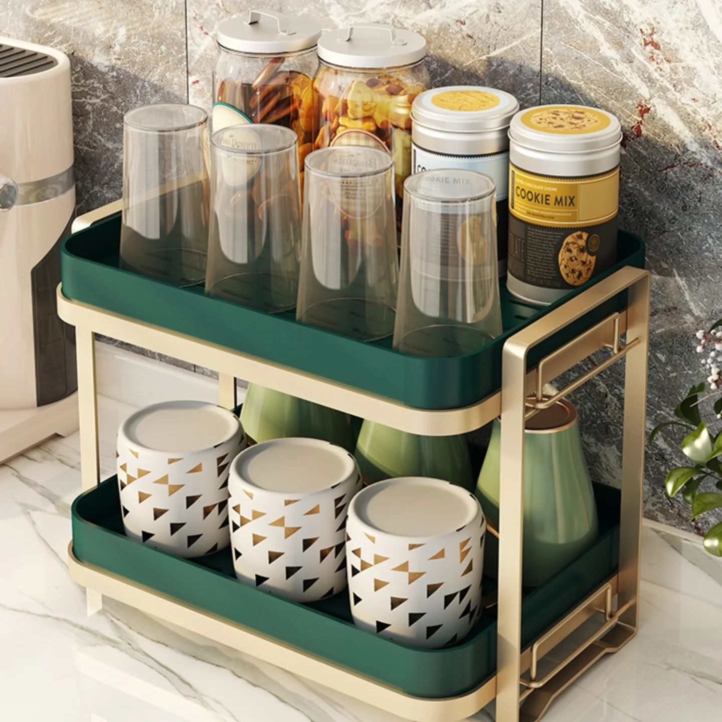 2 Tier Luxury Drain Storage Rack