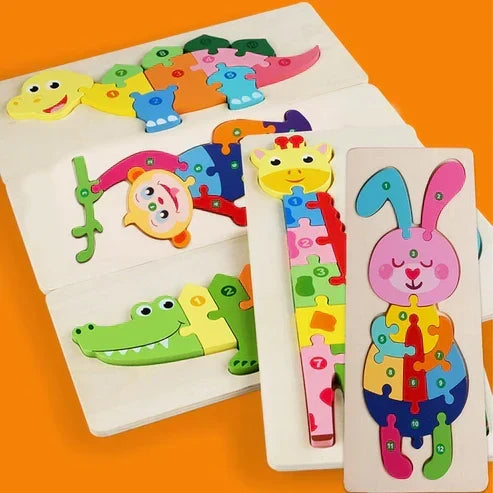 Wooden Character Puzzle Shapes