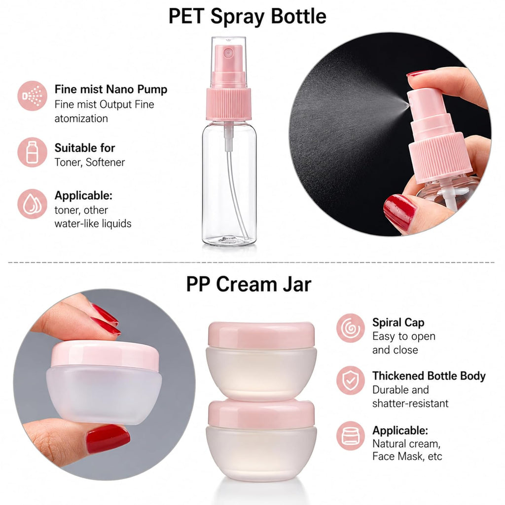 11pcs set of travel cosmetics bottles