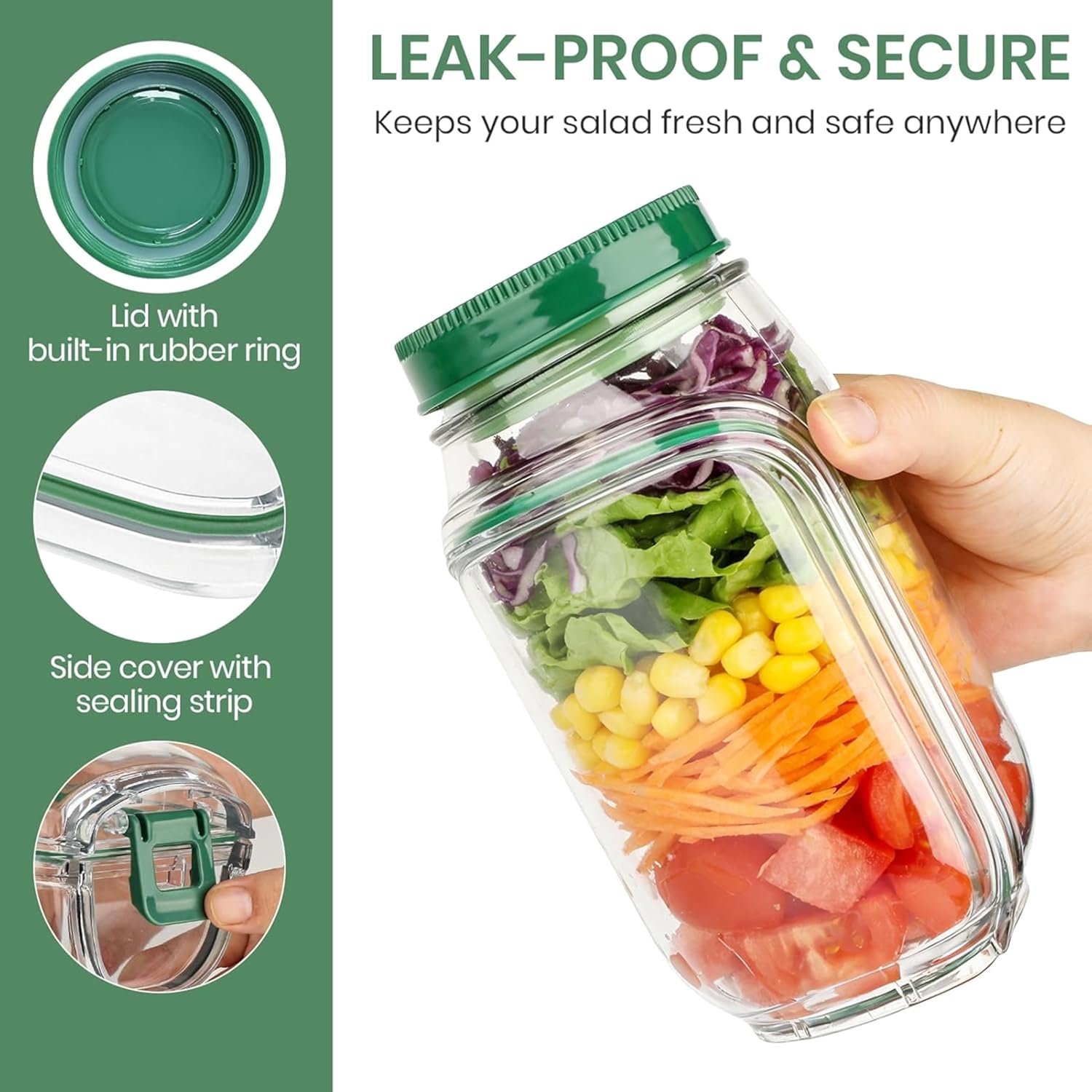 Fresh Vault Luxe Leakproof Salad Jar