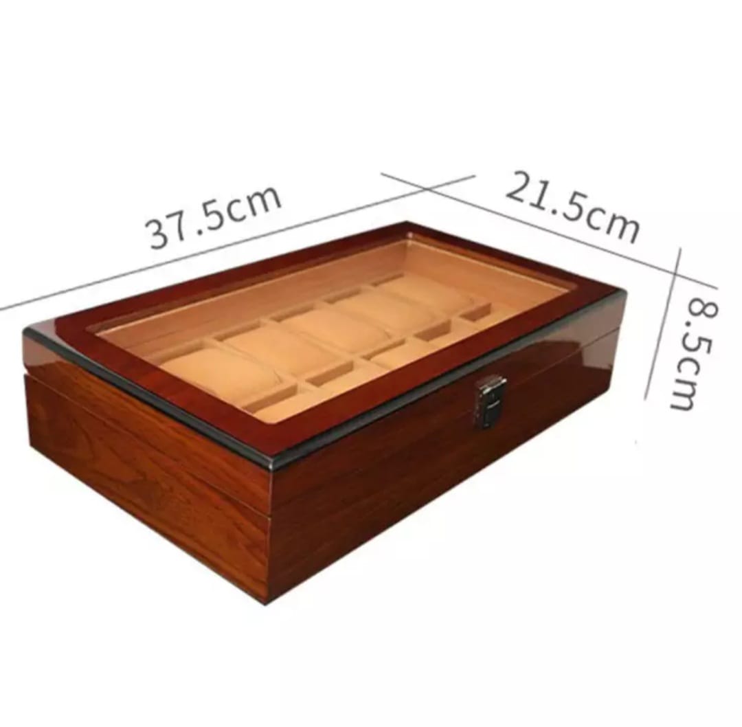 Wooden Leather Watch Storage Box