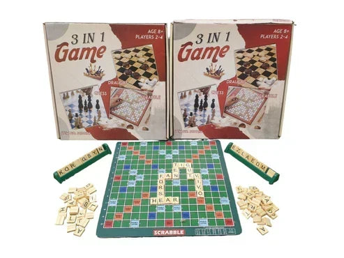3 in 1 Wooden Board Game