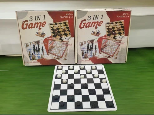 3 in 1 Wooden Board Game