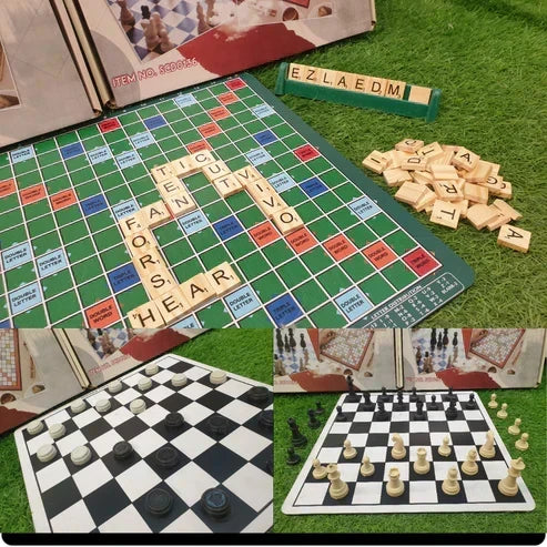 3 in 1 Wooden Board Game