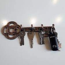 Decorative Wall Mounted Key Holder Vintage Key With 4 Hooks Wall Mounted